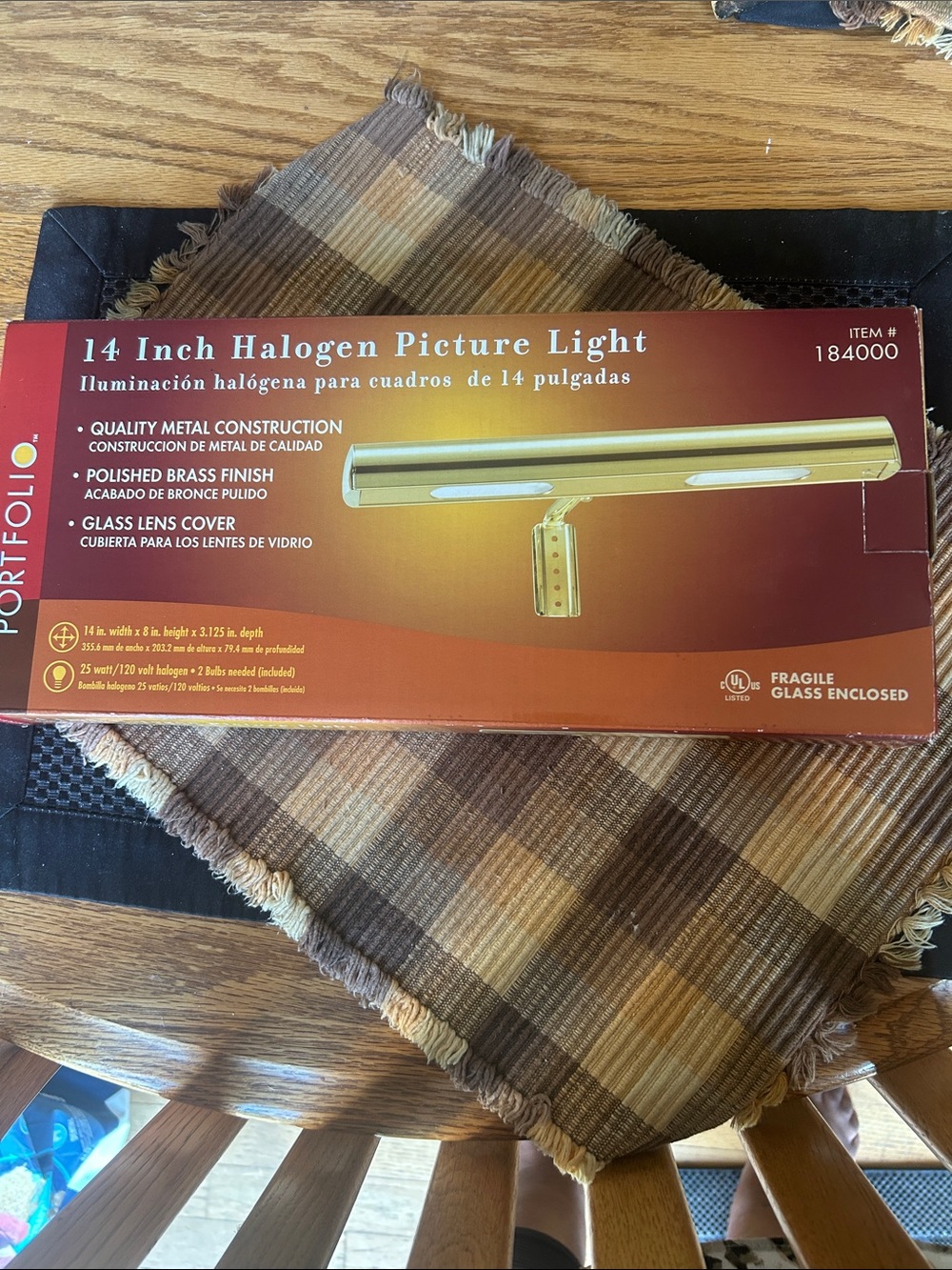 14-Inch Halogen Picture Light in Polished Brass